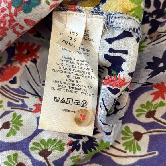 Maeve Anthropologie Whimsical Pintuck Floral Multi Color Sleeveless Blouse Small - Picture 11 of 12